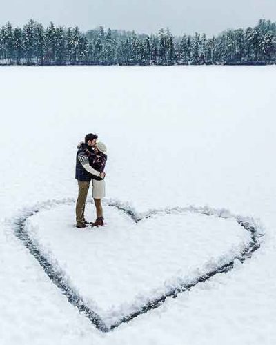 عکس رمانتیک در برف