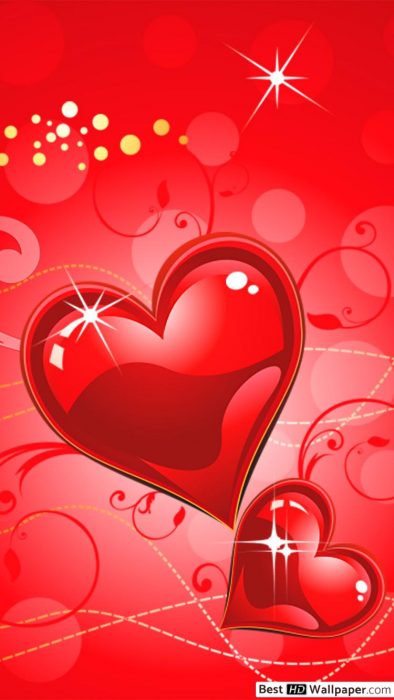 روز ولنتاین - قلب قرمز و بارقههای دانلود تصویر زمینه HD