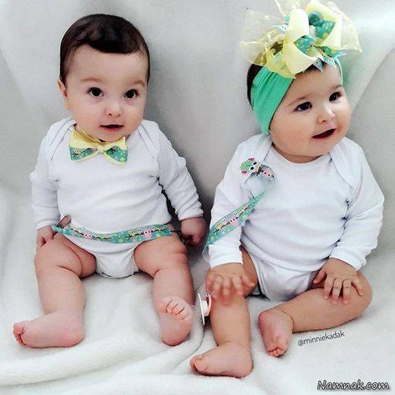 مدل لباس های نوزادی دوقلوهای بامزه + تصاویر - مشروح